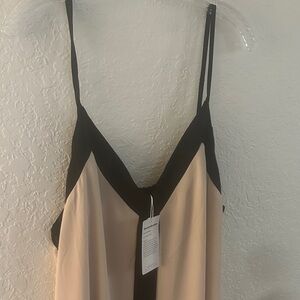 Elegant Black and Cream Maxi Dress